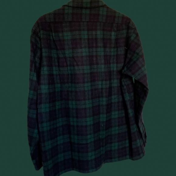 Vintage 1970s-80s Pendleton Blackwatch Tartan Plaid Wool Board Shirt Flannel - X - Picture 3 of 5